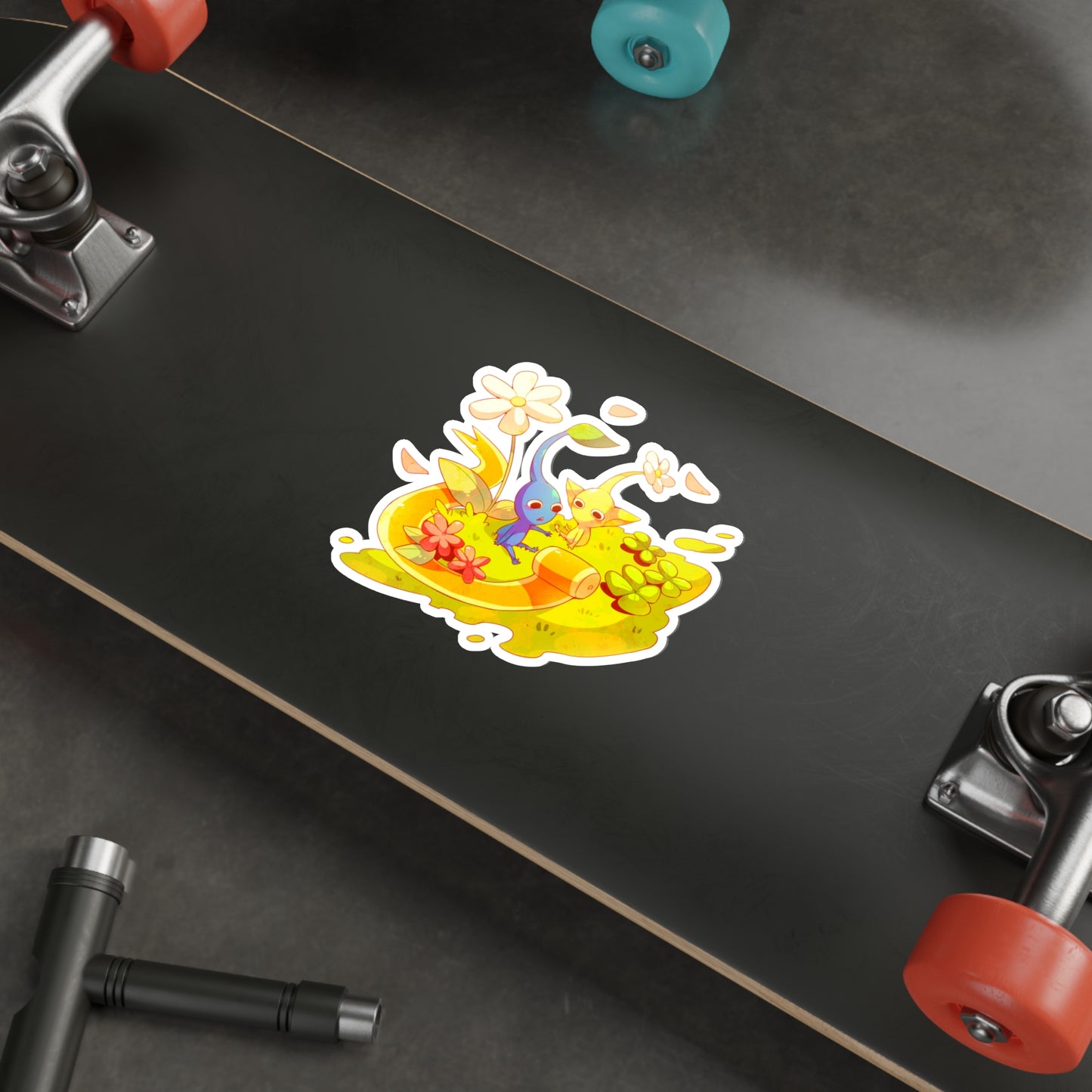 Autocollant imperméable Pikmin - Autocollant en vinyle Kawaii - Autocollant de voiture de jeu - Autocollant pour ordinateur portable - Autocollant Slap