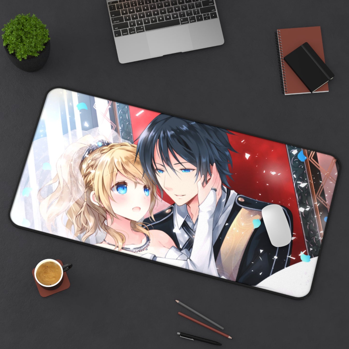 Final Fantasy 15 Lunafreya and Noctis Newlyweds Desk Mat - FFXV Gaming Mousepad - XXL Non Slip Playmat