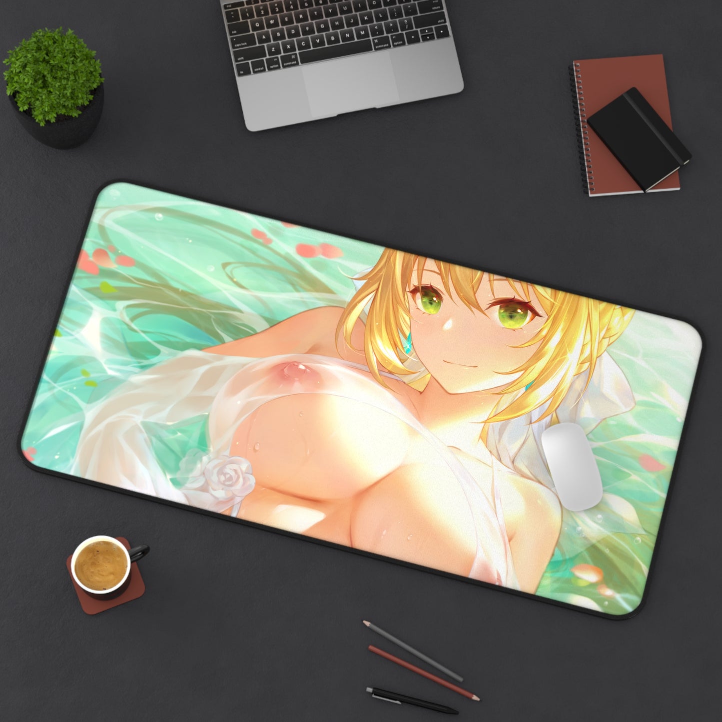 Fate Grand Order Ecchi Mousepad - Nude Saber Large Desk Mat - Fate Stay Night Mouse Pad - MTG Playmat
