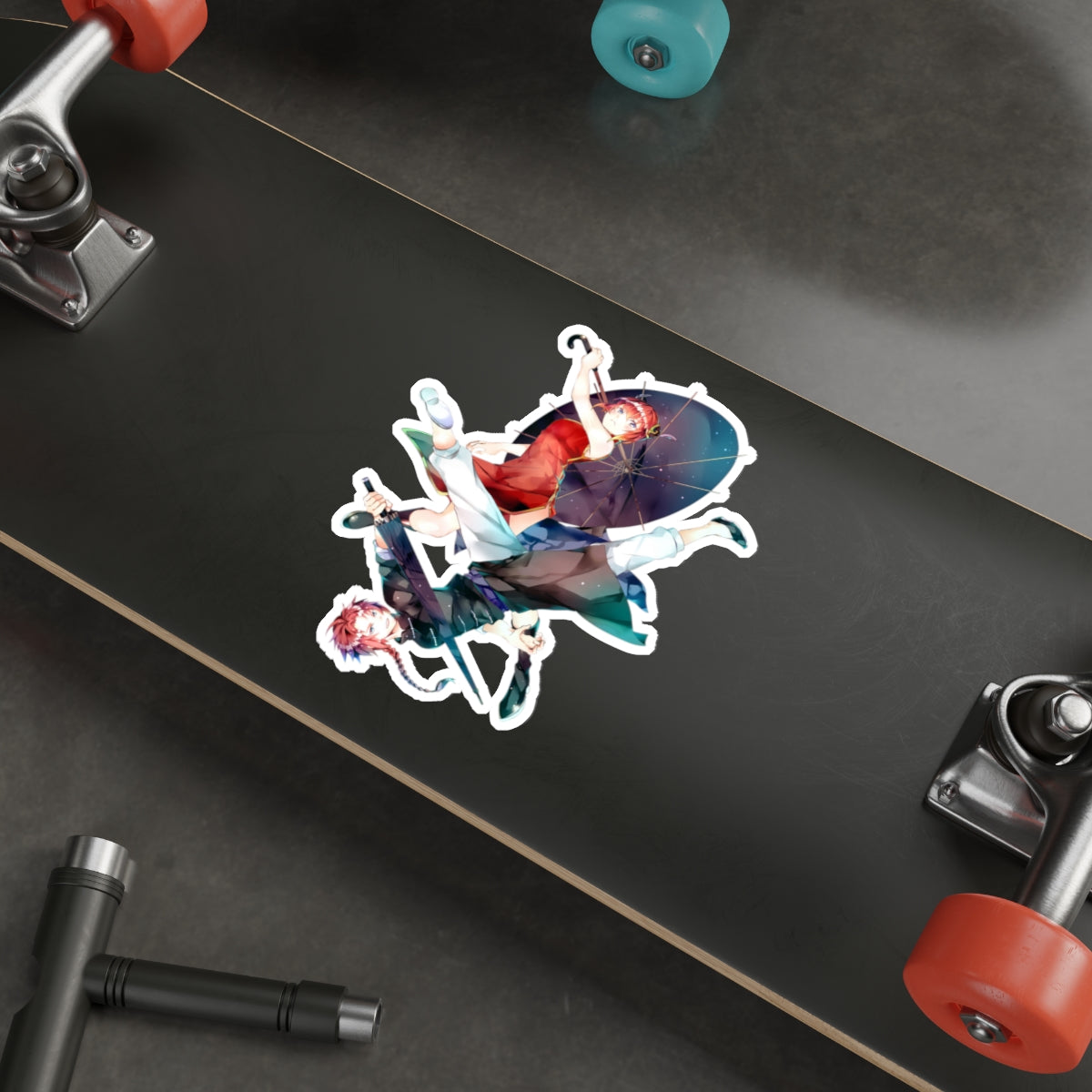 Gintama Waterproof Sticker - Kagura and Kamui Premium Vinyl Decal - Gin Tama Car Decal