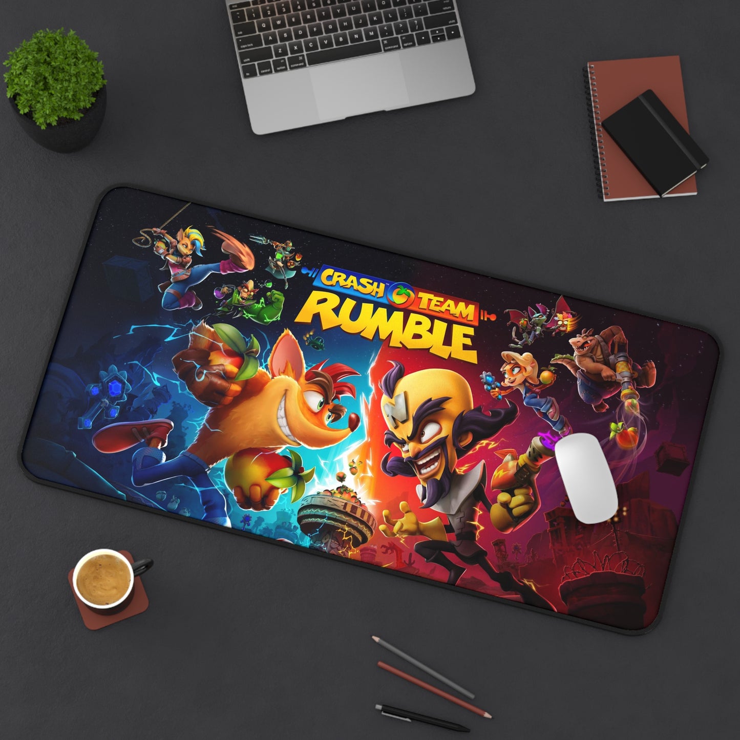 Crash Team Rumble Mousepad - XXL Gaming Desk Mat - Non Slip Crash Bandicoot Playmat
