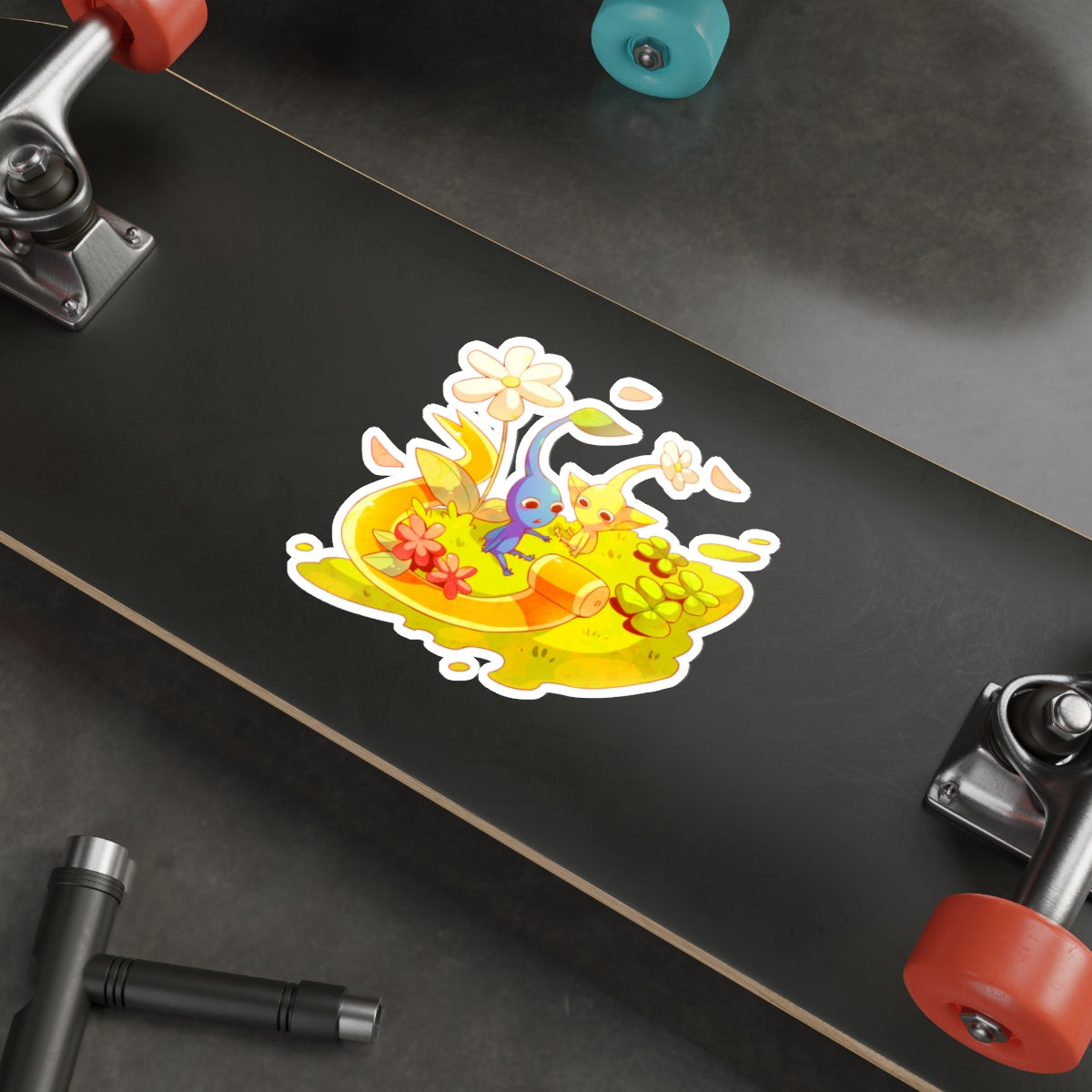 Autocollant imperméable Pikmin - Autocollant en vinyle Kawaii - Autocollant de voiture de jeu - Autocollant pour ordinateur portable - Autocollant Slap