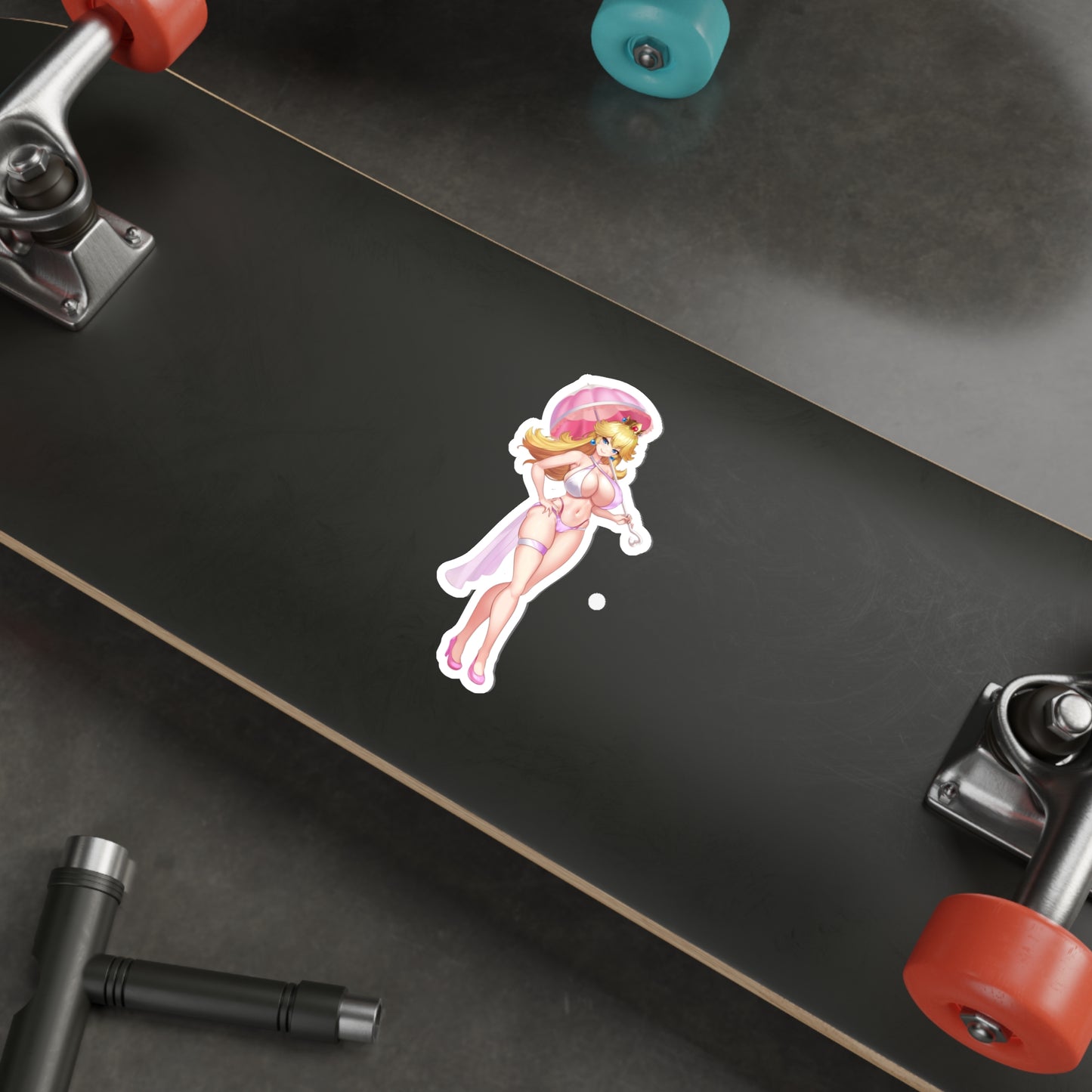 Thick Princess Peach Super Mario Waterproof Sticker - Ecchi Vinyl Decal
