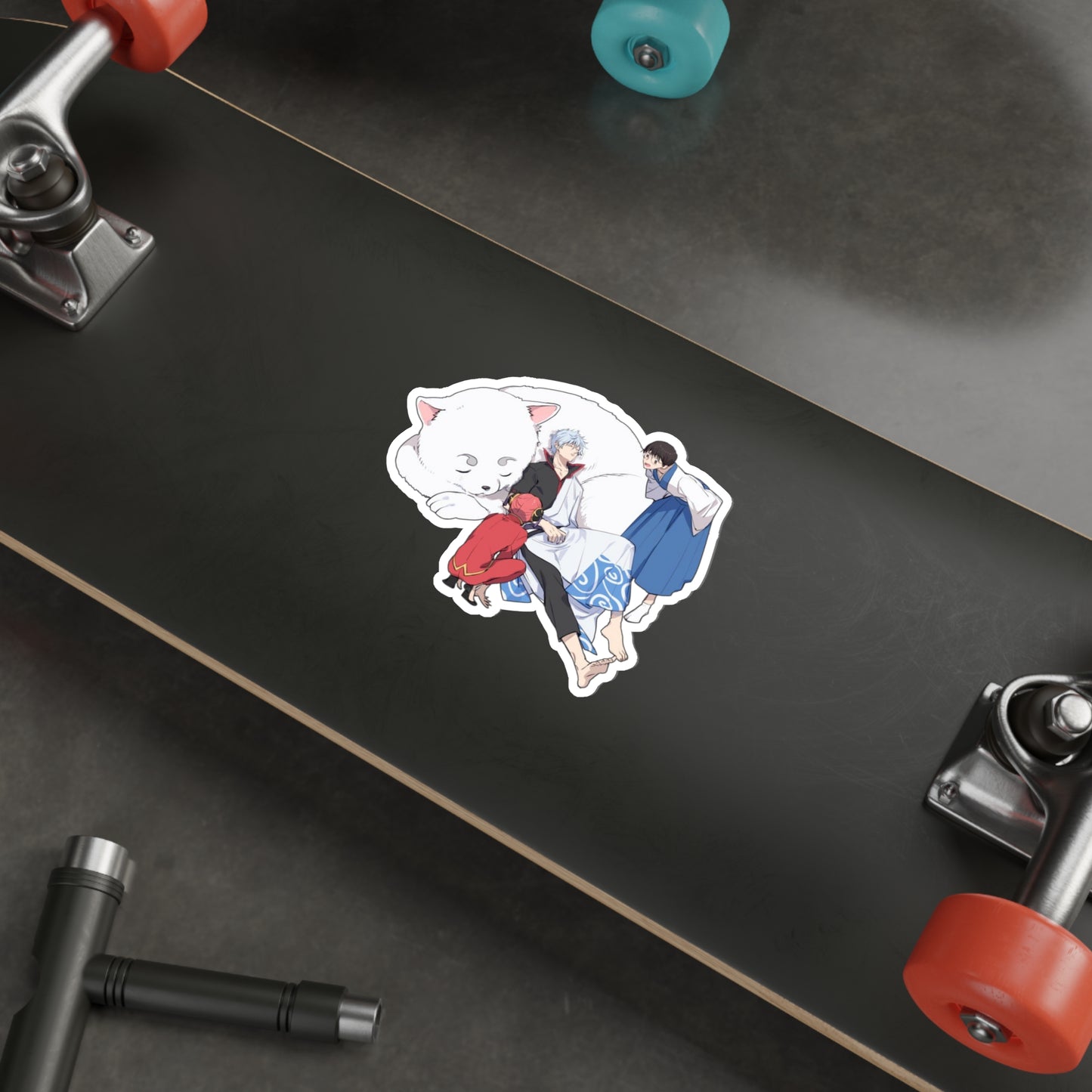 Autocollant imperméable Gintama - Décalcomanie vinyle Anime Premium - Décalcomanie de voiture Gin Tama - Sakata Gintoki Kagura Shimura Shinpachi et Sadaharu