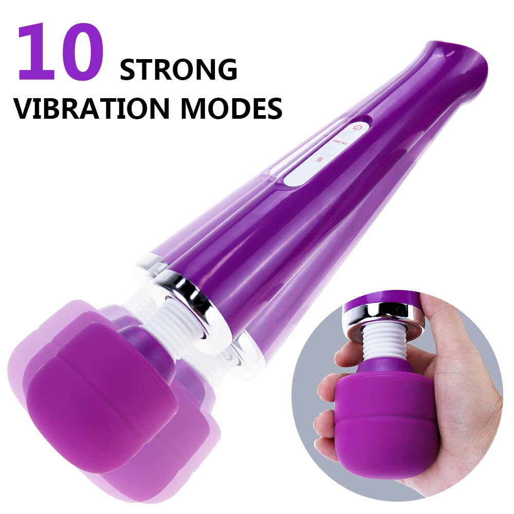 Vibromasseurs baguette magique énormes pour femmes, charge USB, gros bâton AV, masseur de point G féminin, stimulateur de clitoris, gros jouets sexuels pour femme