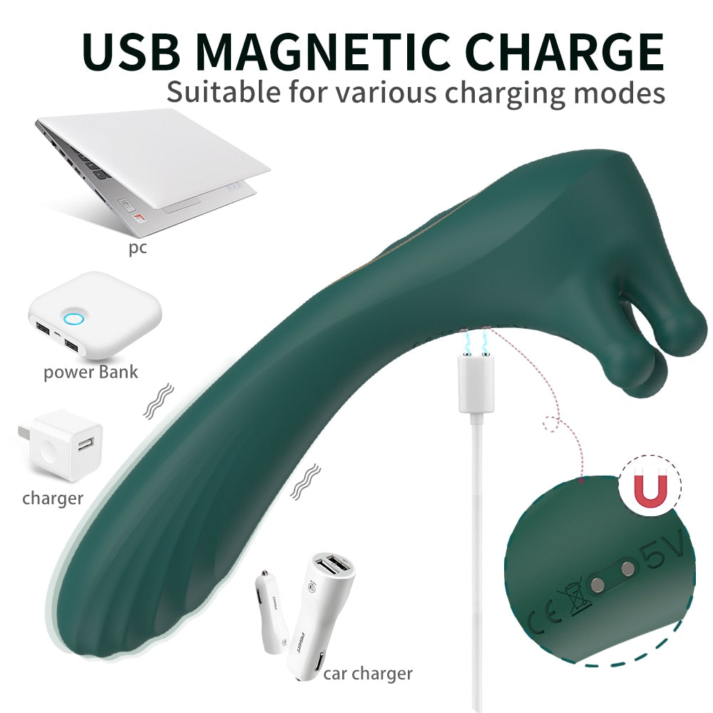 Masseur de clitoris à double moteur, rotation du mamelon, vibrateur, stimulation du vagin, point G, gode, orgasme rapide, masturbateur, jouets sexuels pour femme