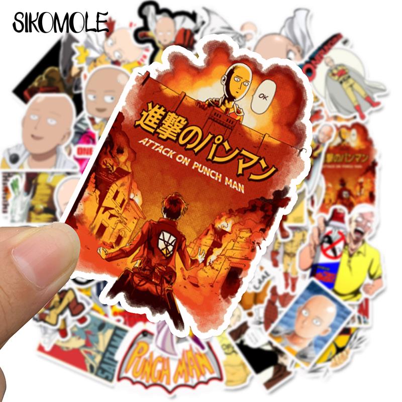 Lot de 10/30/49 autocollants dessin animé japonais ONE PUNCH-MAN pour voiture, ordinateur portable, téléphone, skateboard, moto, vélo, graffiti, F5