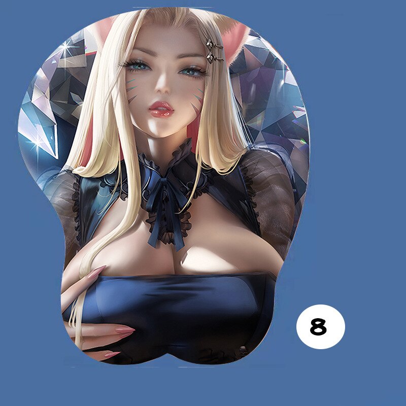 Ahri Sakurajima Mai 3D Mouse Pad Mouse Mat with Wrist Rest Silicone Laptops Computer Mouse Pad Work Office Gaming Desk Mat Gift