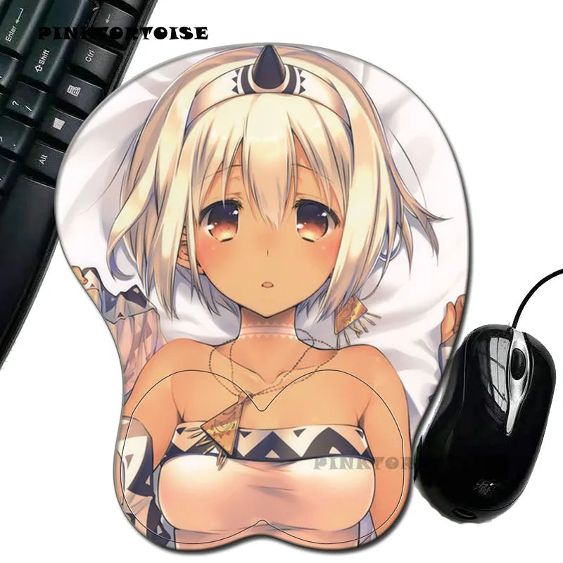Anime COMPUT MOUS Evergreen Anime mousepad Wrist Rest Big soft butt 3D Gaming Environmental Silicon Mouse Pad GIFT