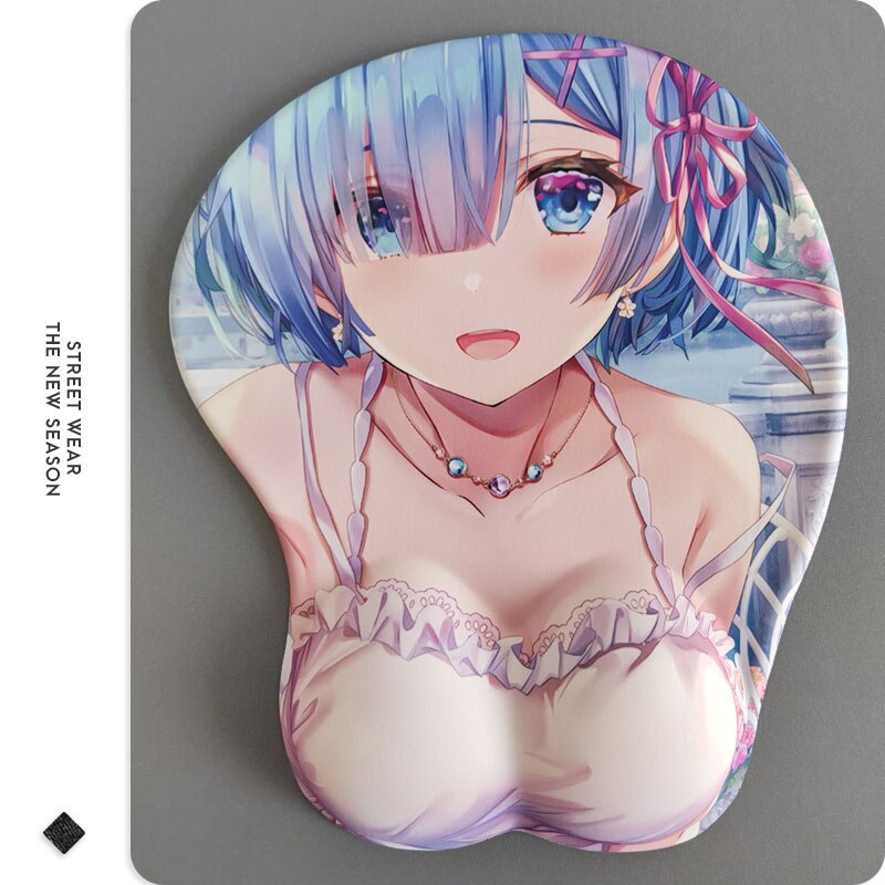 Anime Rem Emilia 3D Silicone Mousepad Re:ZERO Starting Life In Another World 3D Wristband Mouse Pad Sexy 3D Wrist Rest Mouse Mat