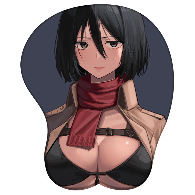 Anime Attack on Titan 3D Silicone Mousepad Mikasa Eren Levi Hange Annie Wrist Support Mouse Pad Game Sexy Wrist Rest Mouse Mat