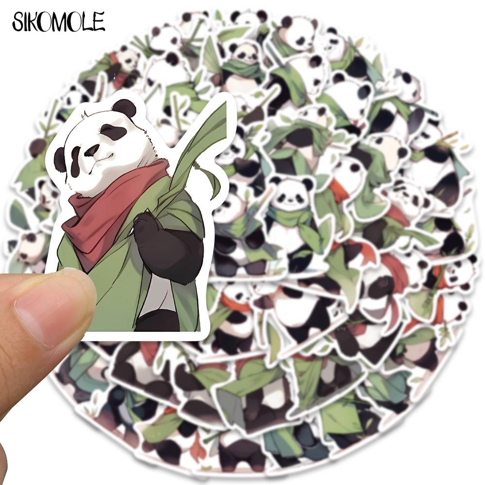 Lot de 10/30/54 autocollants de dessin animé Panda Hero Anime en bambou, pour valise, skateboard, ordinateur portable, bagages, enfants, graffitis