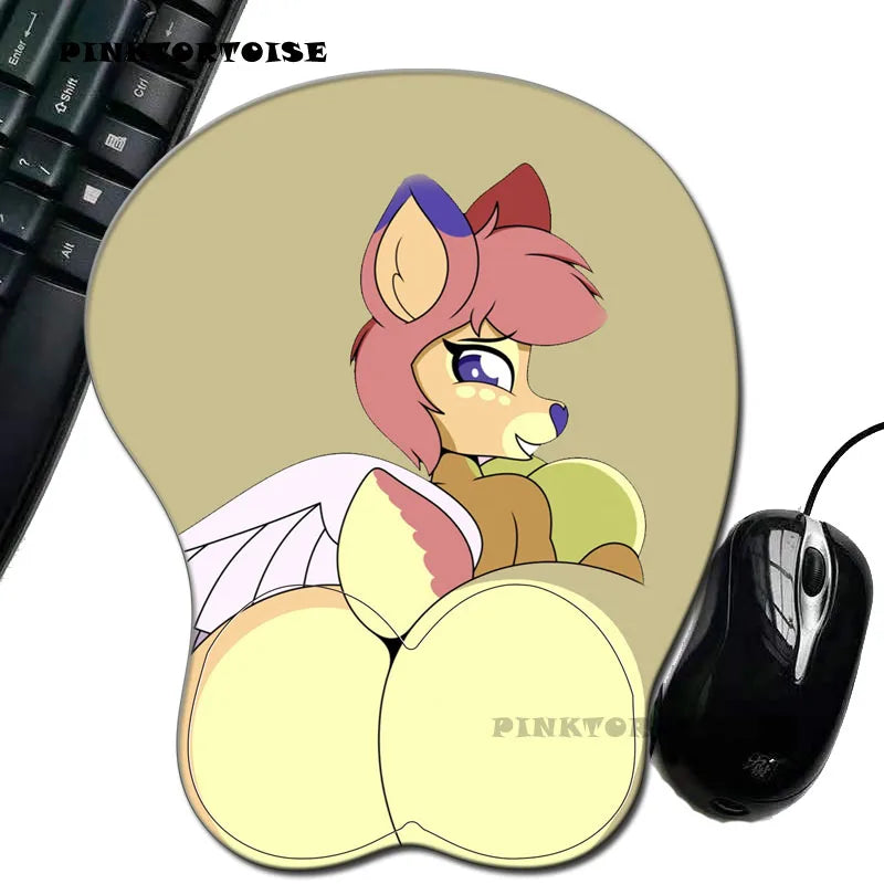 PINKTORTOISE Creative Idea 3D Stereo Isabelle animal crossing Silicone Mouse Pad Anime Sexy Beauty Chest Hand Rest Mouse Pad