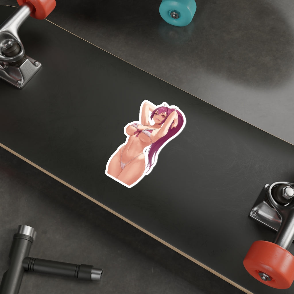 Autocollant imperméable en vinyle Ecchi représentant un bikini sexy Yuzuriha sous la nuit pendant la naissance