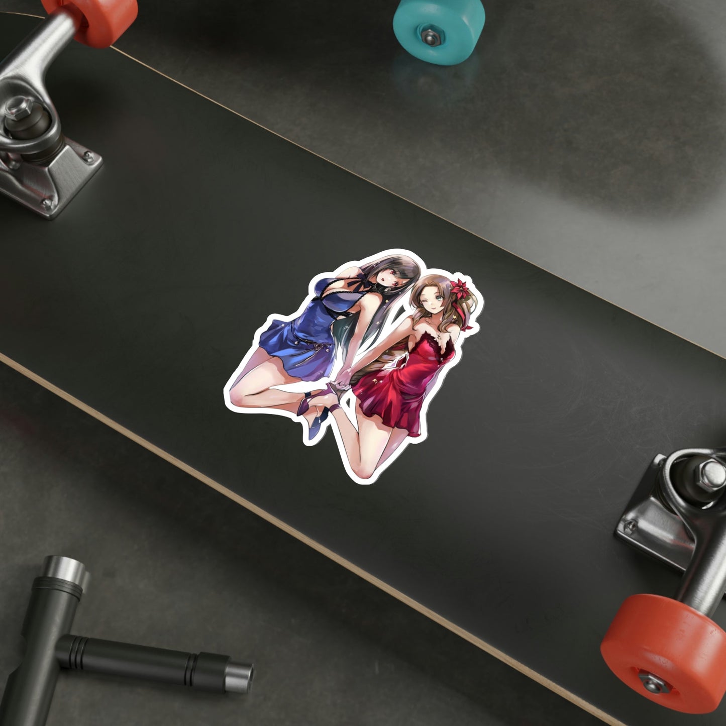 Autocollant imperméable sexy Waifus Tifa et Aerith BFF7 - Autocollant en vinyle résistant aux intempéries pour voiture