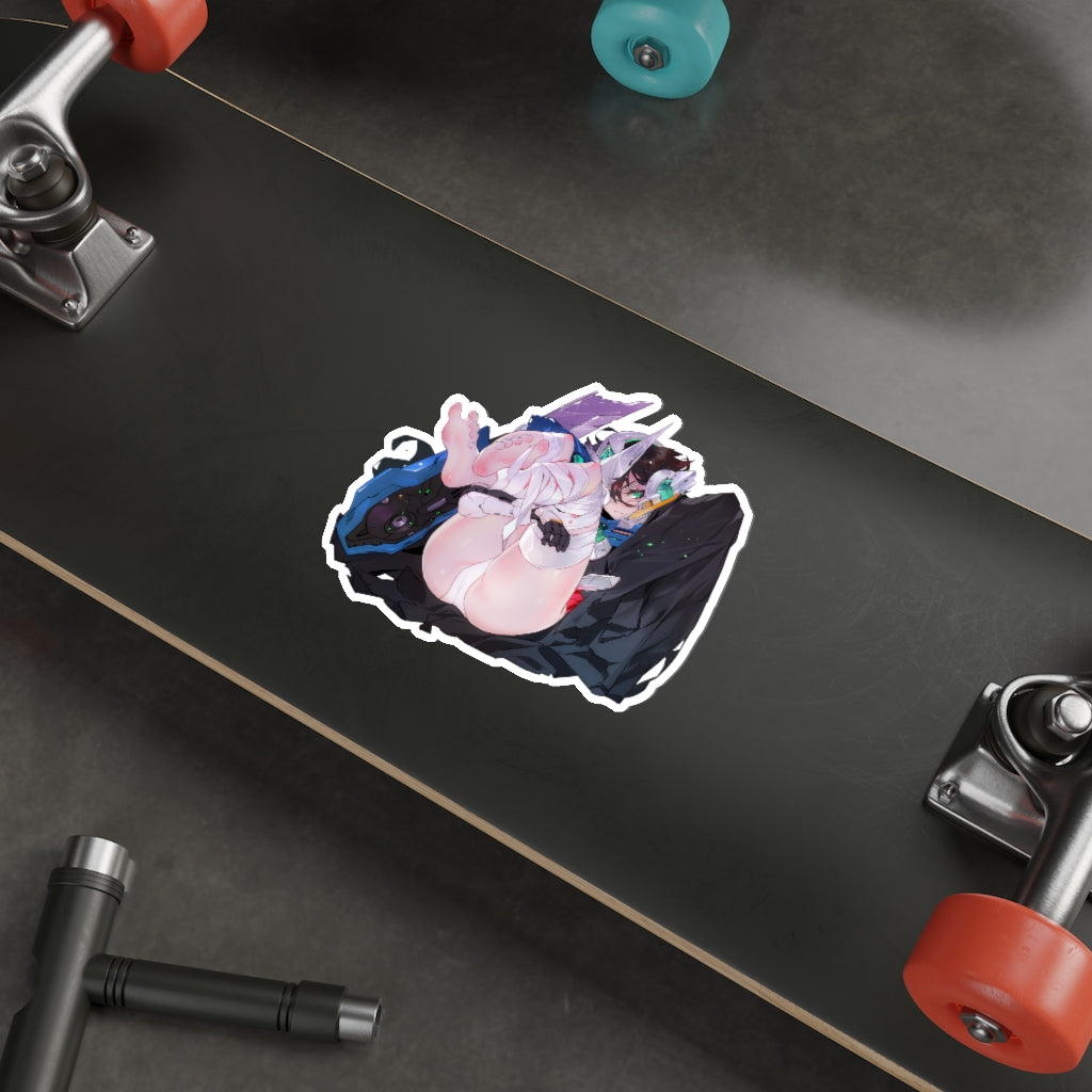 Autocollant imperméable Gundam Sexy Mecha Musume - Autocollant en vinyle Ecchi - Autocollant d'anime obscène