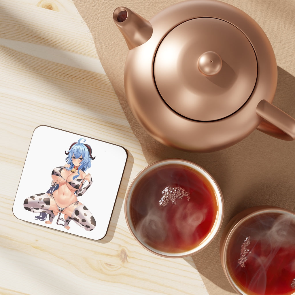 Genshin Impact Coaster - Hardboard Back Coaster - Naughty Gift - Sexy Cow Girl Ganyu