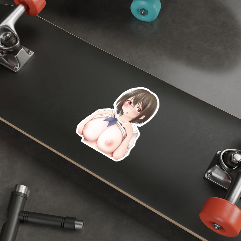 Shibuya Takami Saki Nude Boobs Peeker Waterproof Sticker - Ecchi Vinyl Decal