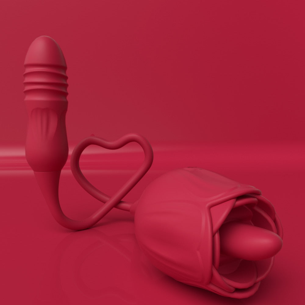 Rose Toy Dildo Thrusting Vibrator for Women Egg Clitoris Sucker Stimul K-Minded Rose Toy Dildo Thrusting Vibrator for Women Egg Clitoris Sucker Stimul K-Minded