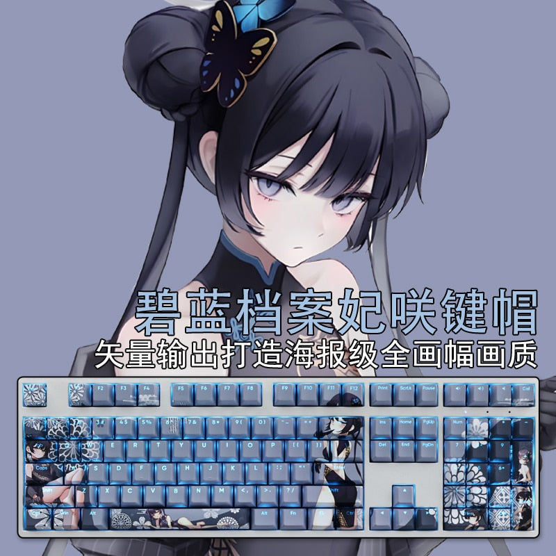 108 Keys PBT 5 Sides Dye Subbed Keycaps Cartoon Anime Gaming Key