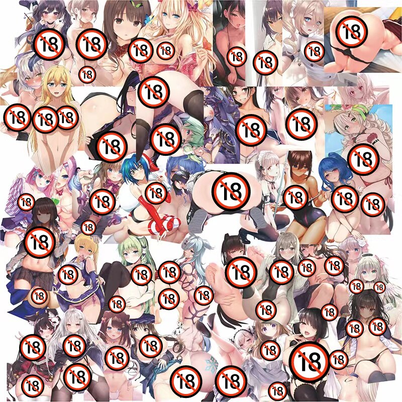 Pack 50pcs - Nude Stickers Naked Girls Anime Hentai