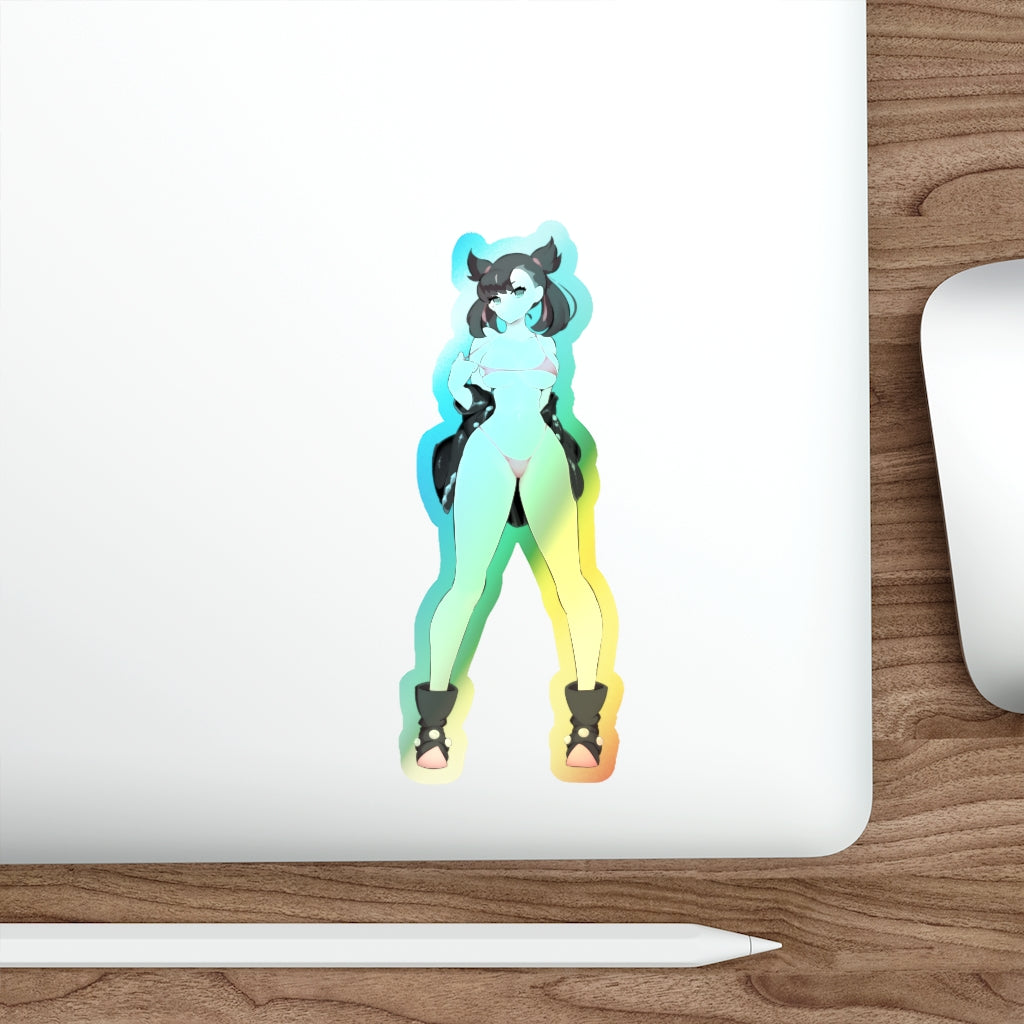 Autocollant holographique Pokémon - Sexy Bikini Marnie - Autocollant de voiture holographique Ecchi
