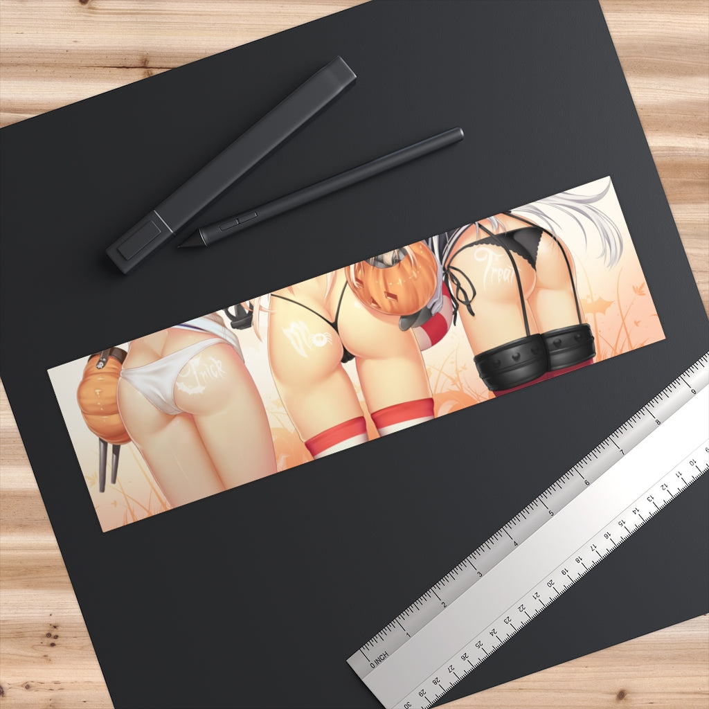 Halloween Trick or Treat Bumper Sticker - Kantai Collection Ecchi Butts Slap Sticker -- Waterproof Anime Car Decal