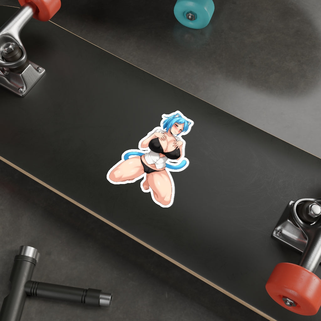 Big Boobs Nekomimi Cat Girl Waterproof Sticker - Ecchi Vinyl Decal