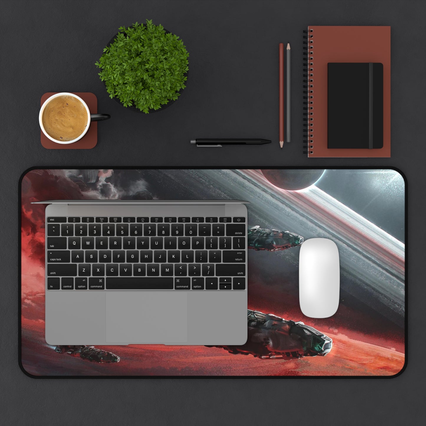 Starfield Mousepad - Starships Concept Art - XXL Gaming Desk Mat - Non Slip Gamer Playmat