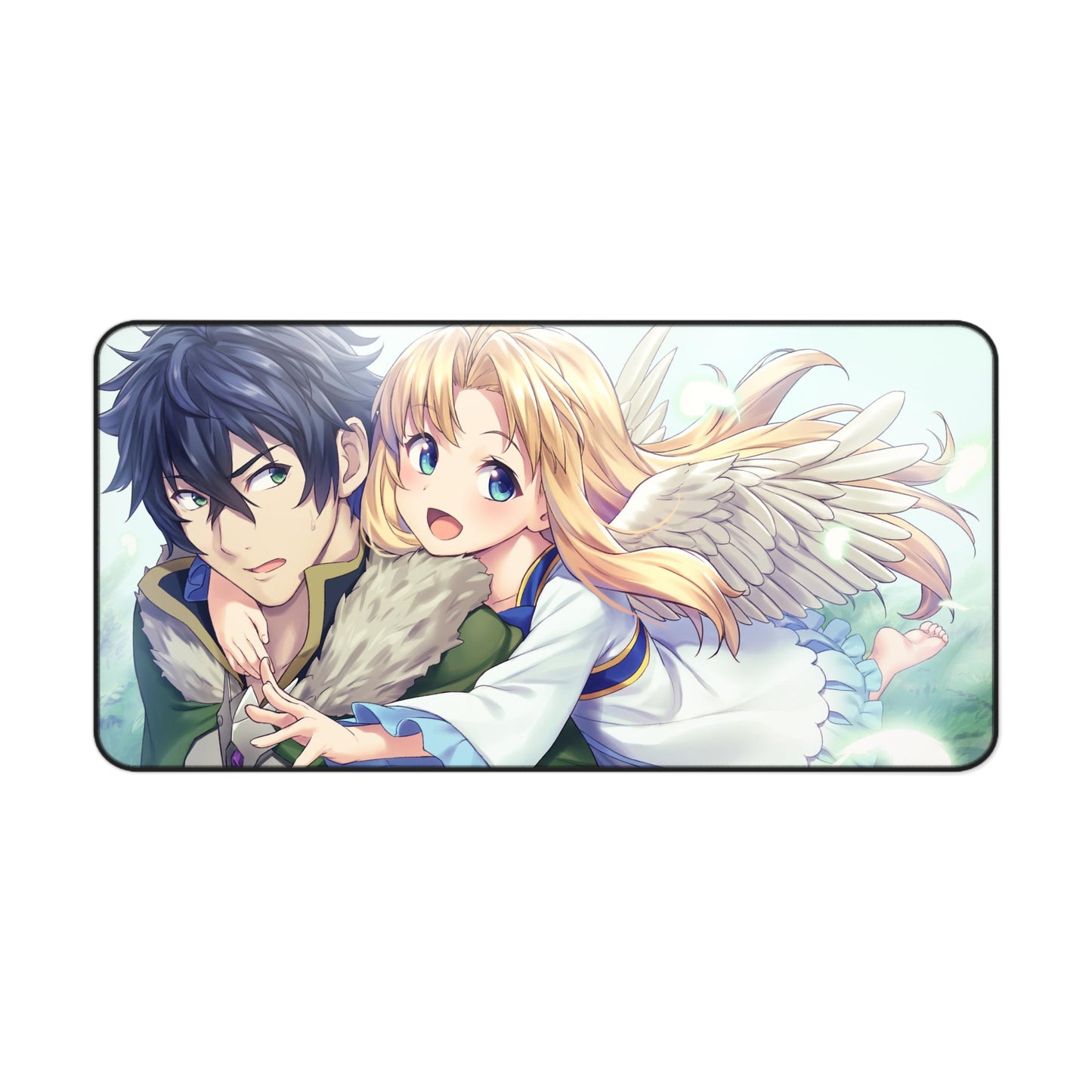 The Rising of the Shield Hero Desk Mat - Naofumi Iwatani and Firo Anime Mousepad - Non Slip Manga Playmat