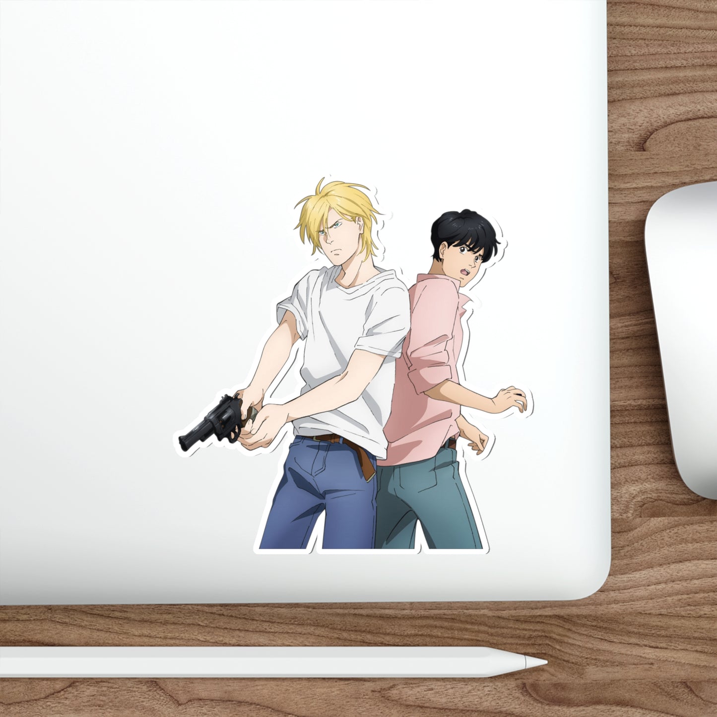 Armed Ash Lynx and Eiji Okumura Waterproof Sticker - Banana Fish Premium Vinyl Decal