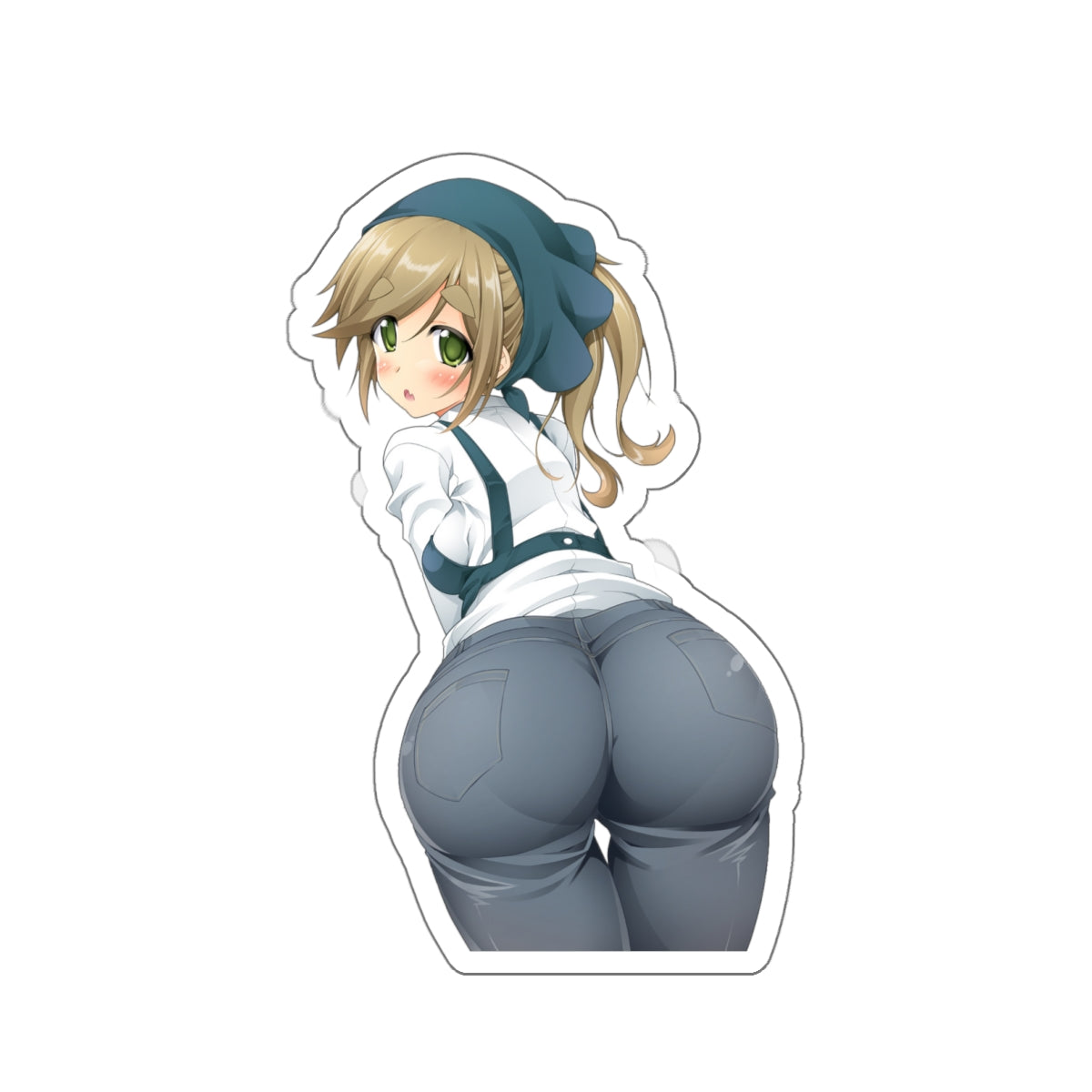 Autocollant imperméable Yuru Camp - Autocollant Anime Laid Back Camp - Professeur d'école sexy Aoi Inuyama - Autocollant Ecchi Butt - Autocollant pour ordinateur portable Yurucamp