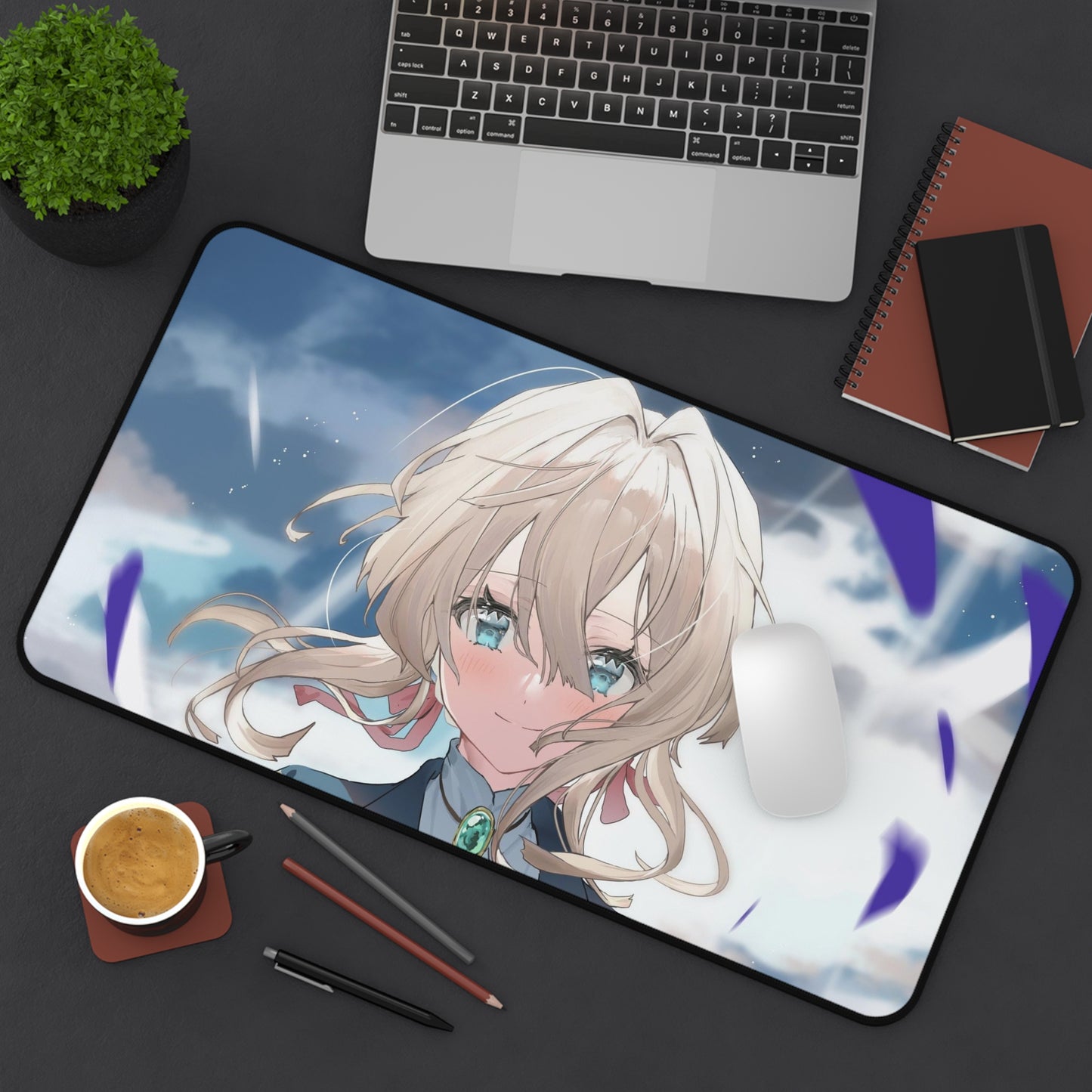 Violet Evergarden Desk Mat - Visual Novel Anime Mousepad - XXL Gaming Mousepad - Non Slip Manga Playmat