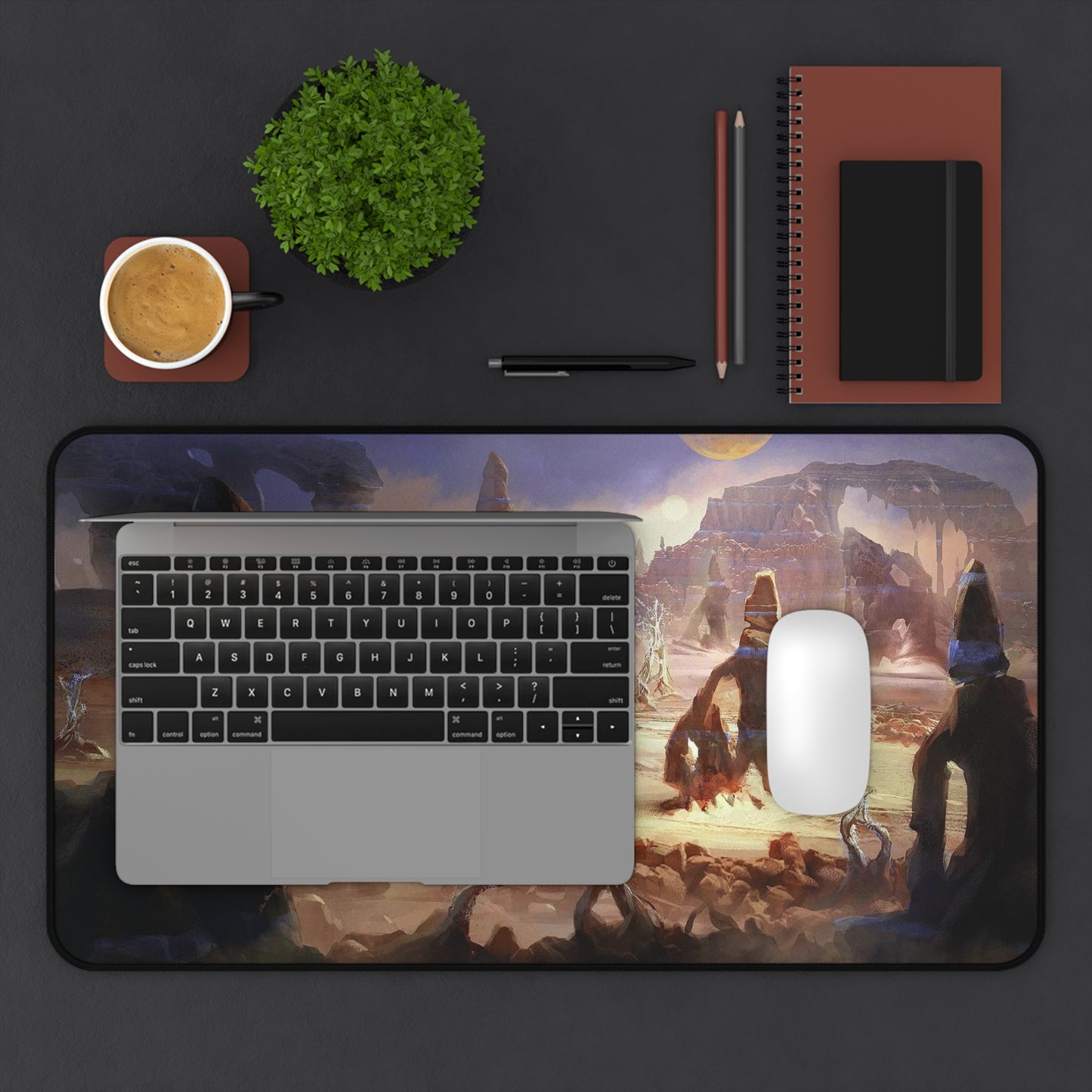 Starfield Mousepad - Biome Exploration Concept Art - XXL Gaming Desk Mat - Non Slip Gamer Playmat