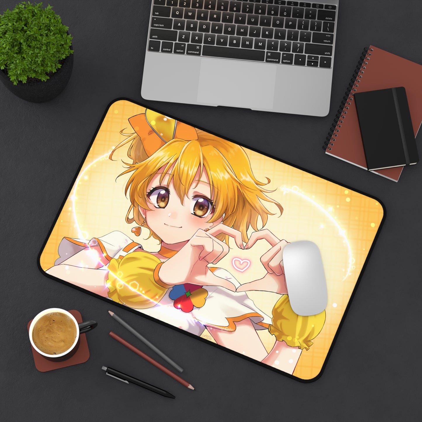 Fresh Pretty Cure Anime Desk Mat - Yamabuki Inori Cure Pine Precure Mousepad - Non Slip Playmat