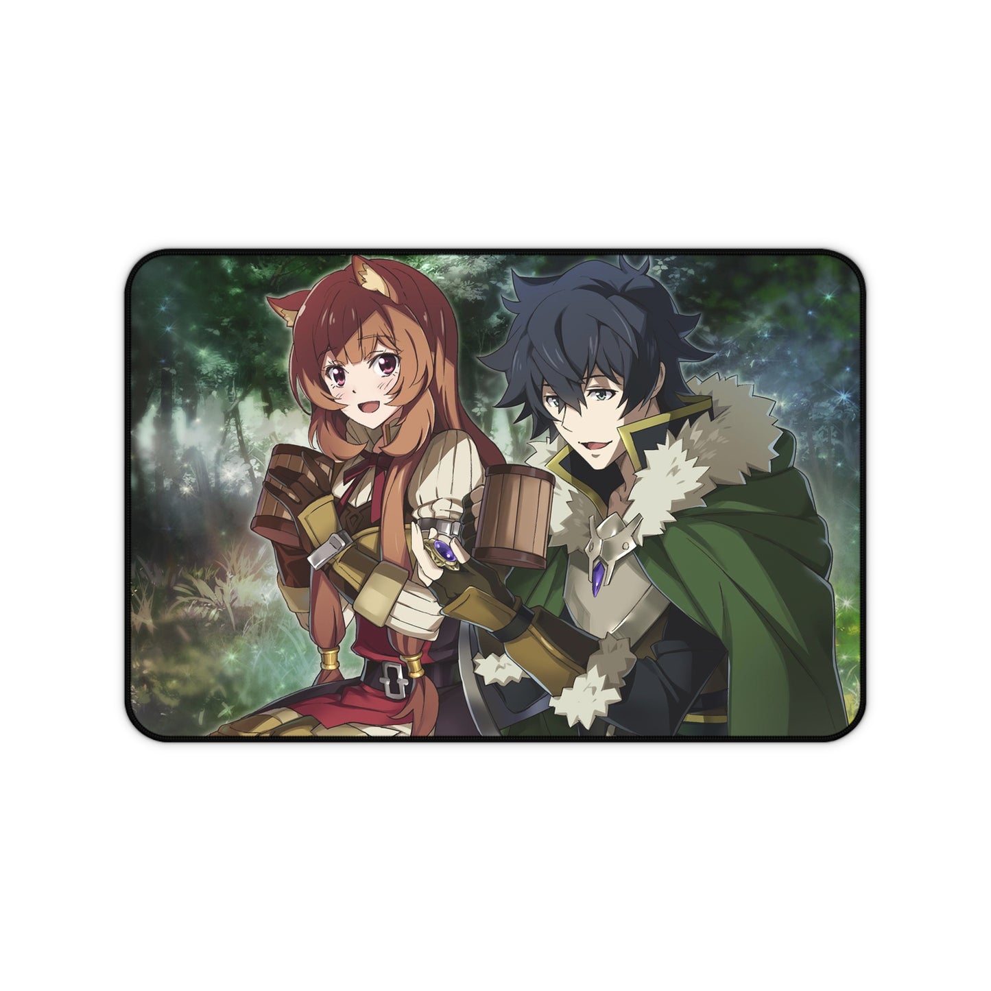 The Rising of the Shield Hero Desk Mat - Raphtalia and Naofumi Iwatani Anime Mousepad - Non Slip Manga Playmat