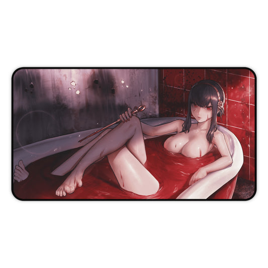 Spy x Family Yor Briar Nude bloody Bath Desk Mat - Non Slip Mousepad - Sexy Girl Playmat