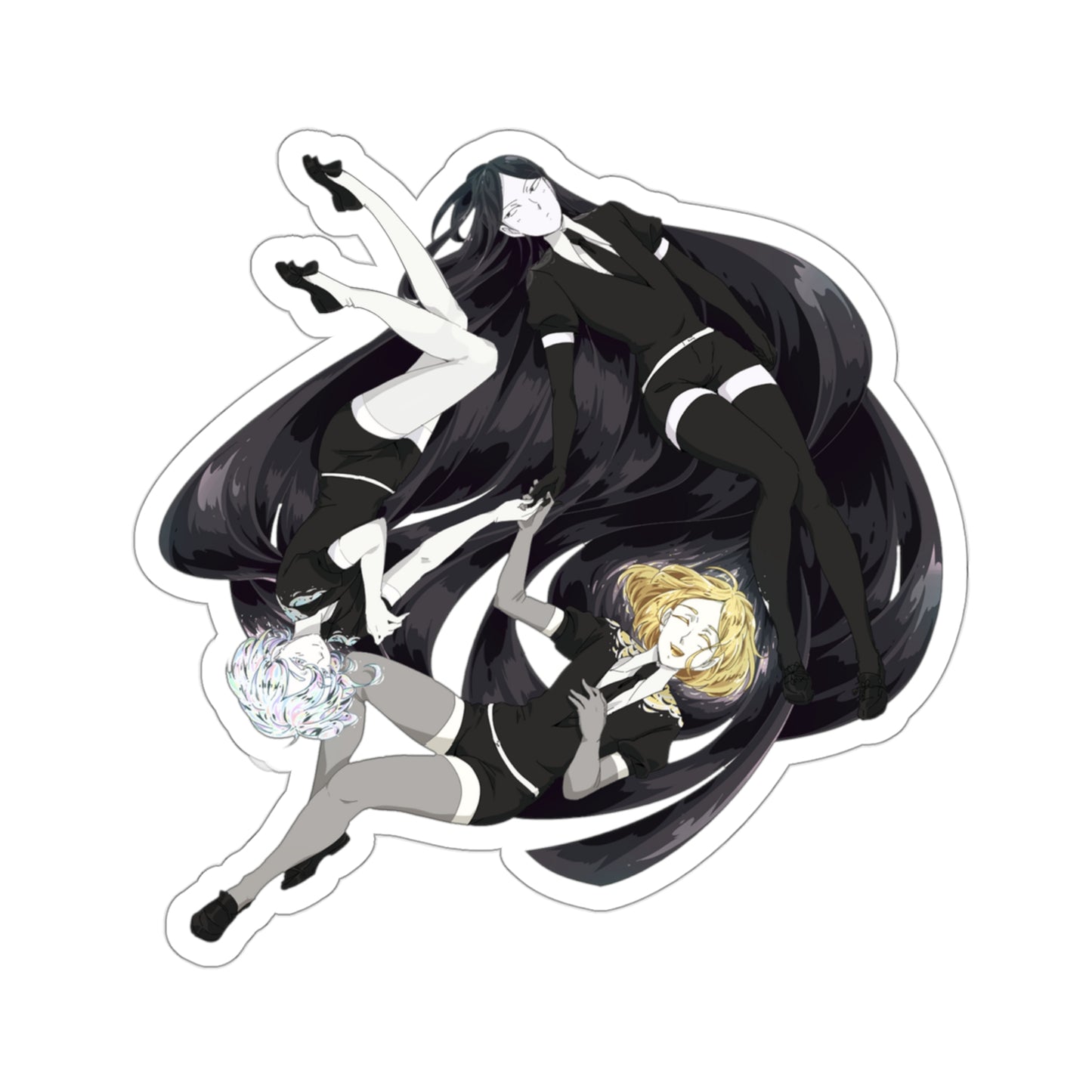 Land of the Lustrous Waterproof Sticker - Diamond Bort and Yellow Diamond Houseki no Kuni Anime Vinyl Decal