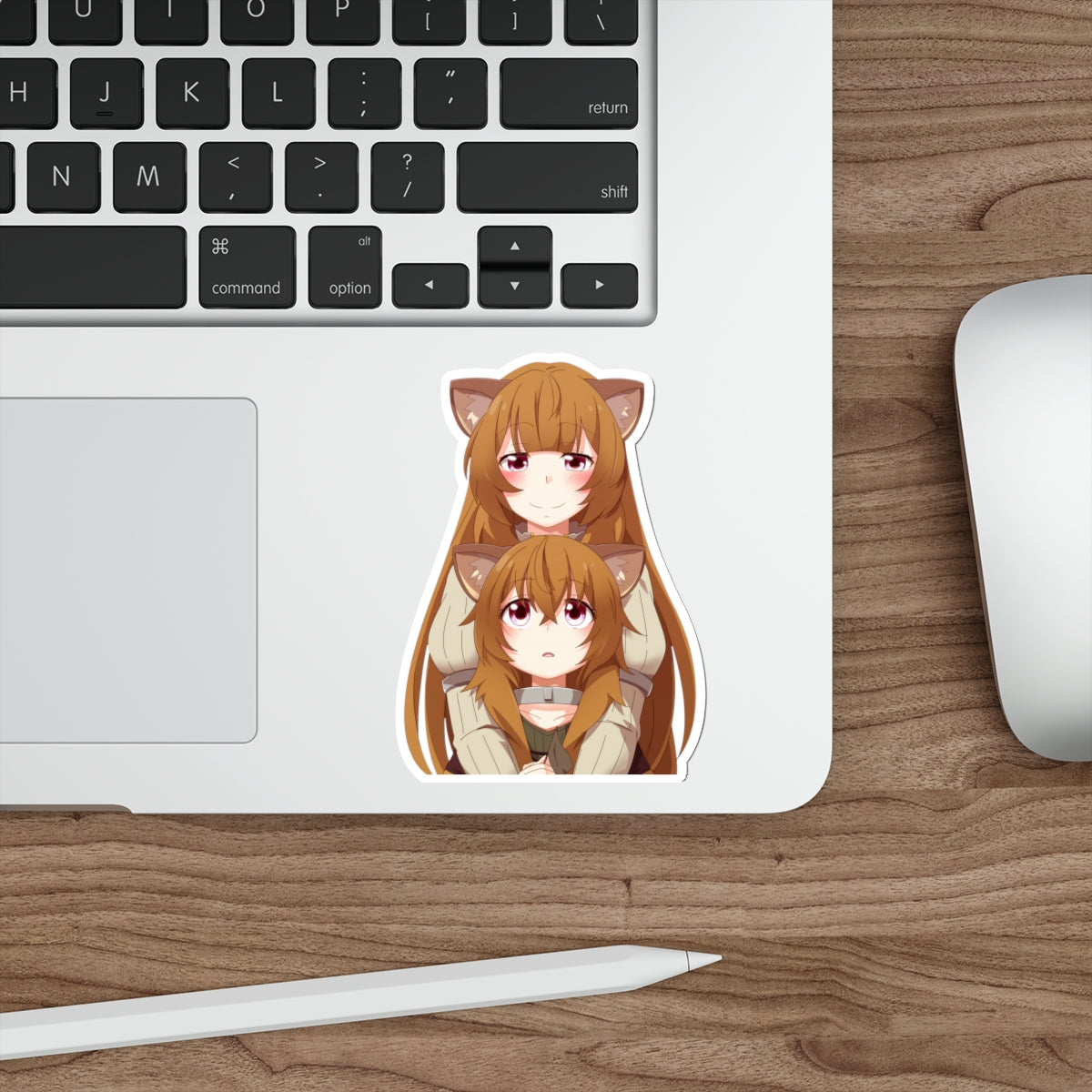 Autocollant imperméable The Rising of the Shield Hero - Autocollant en vinyle Anime Raphtalia et Chibi Raphtalia - Autocollant pour pare-chocs de voiture - Autocollant pour ordinateur portable