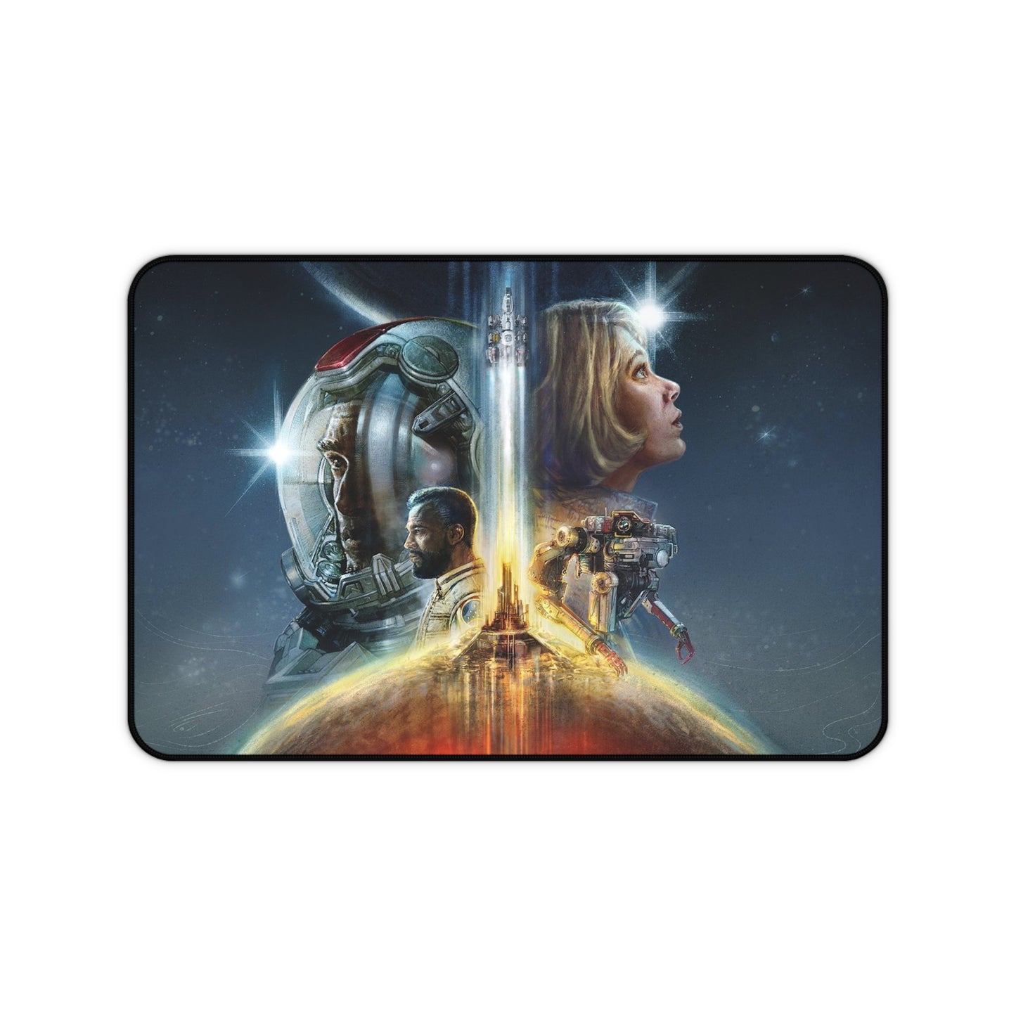 Starfield Desk Mat - Journey into Space XXL Gaming Mousepad - Non Slip Gamer Playmat - Sci Fi Art Gift