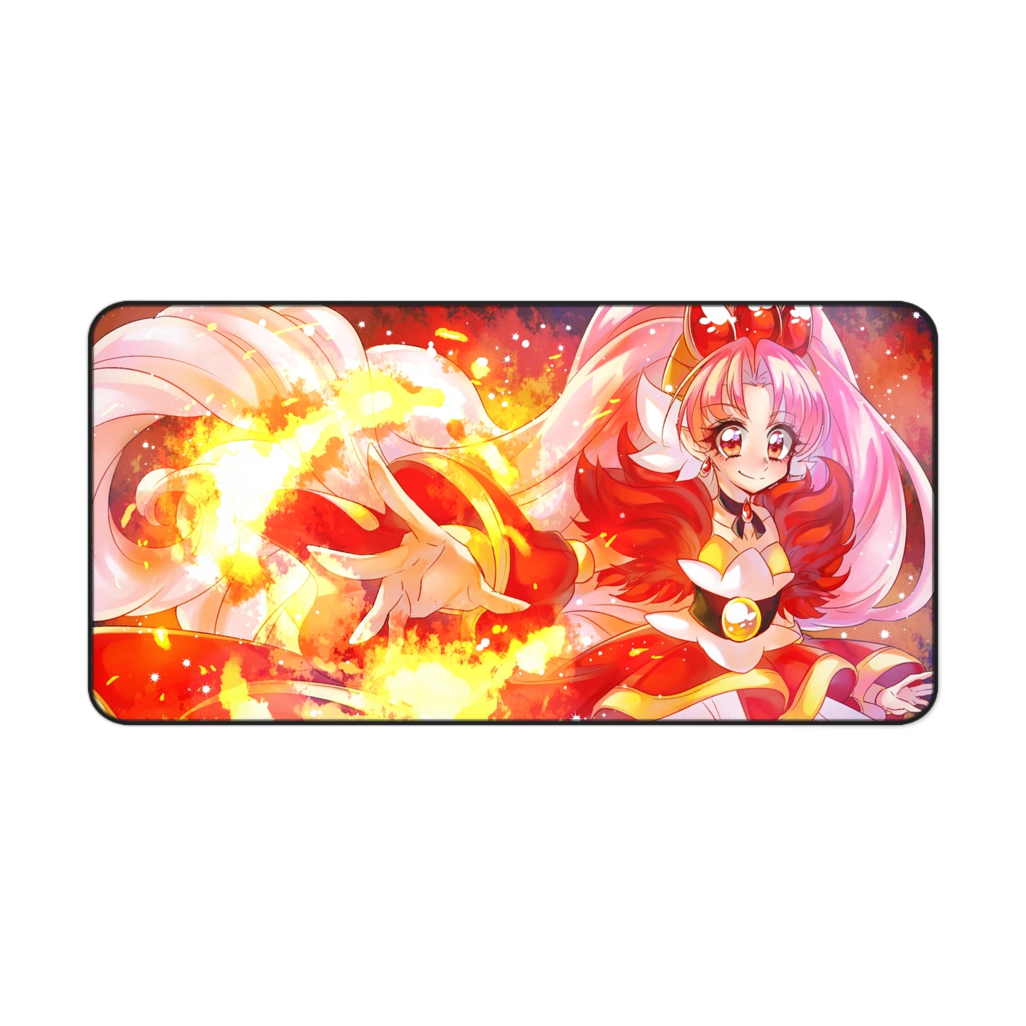 Go Princess Pretty Cure Anime Desk Mat - Cure Scarlet Precure Mousepad - Non Slip Playmat