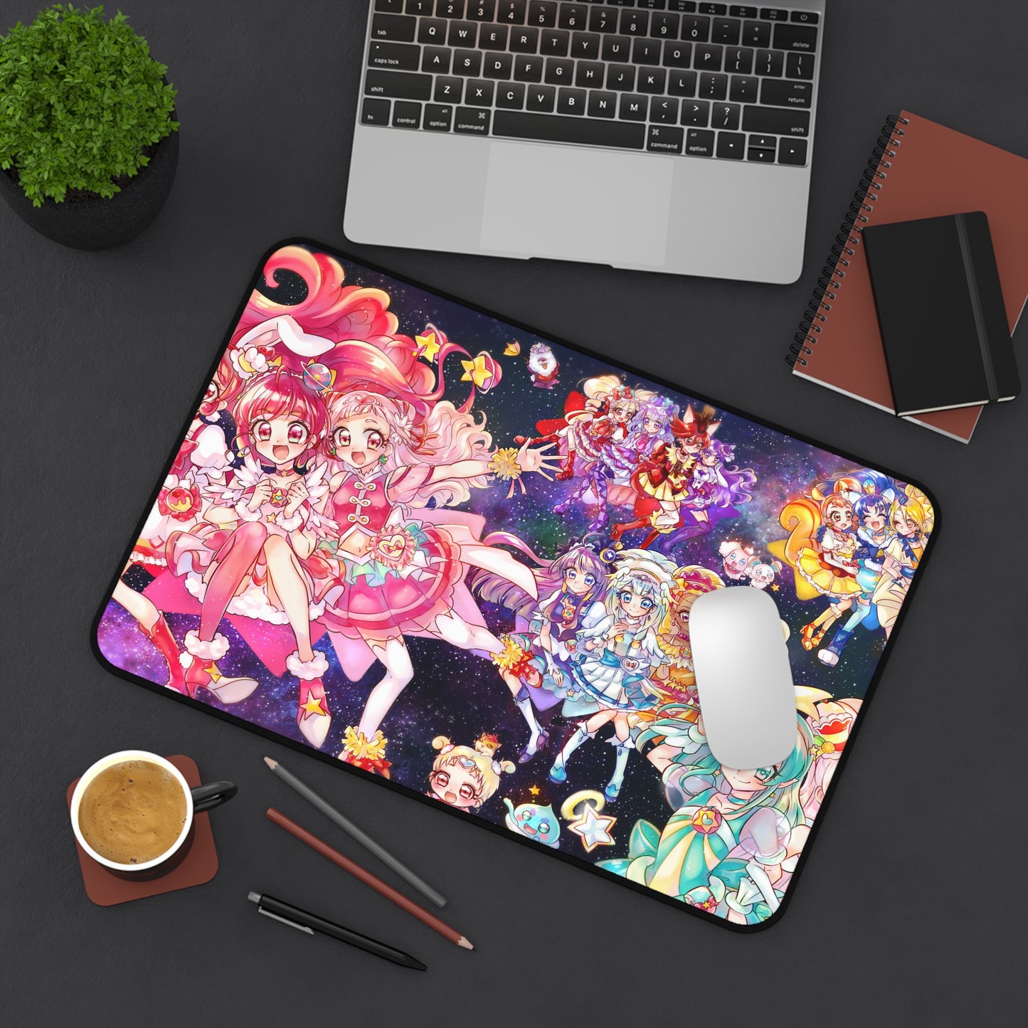 Pretty Cure Anime Desk Mat - All Star Characters Precure Mousepad - Non Slip Playmat