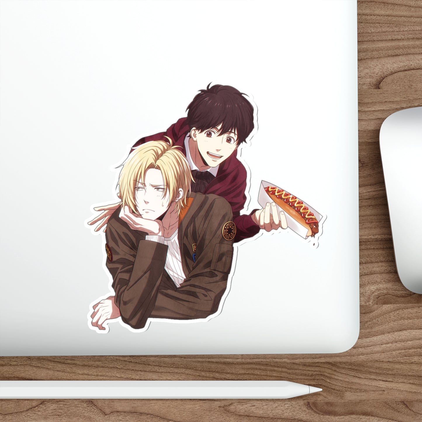 Ash Lynx and Eiji Okumura Hot Dog Waterproof Sticker - Banana Fish Premium Vinyl Decal