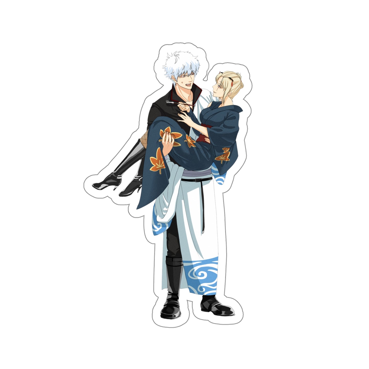 Gintama Gintoki Sakata and Tsukuyo Waterproof Sticker - Manga Premium Vinyl Decal - Gin Tama Car Window Decal