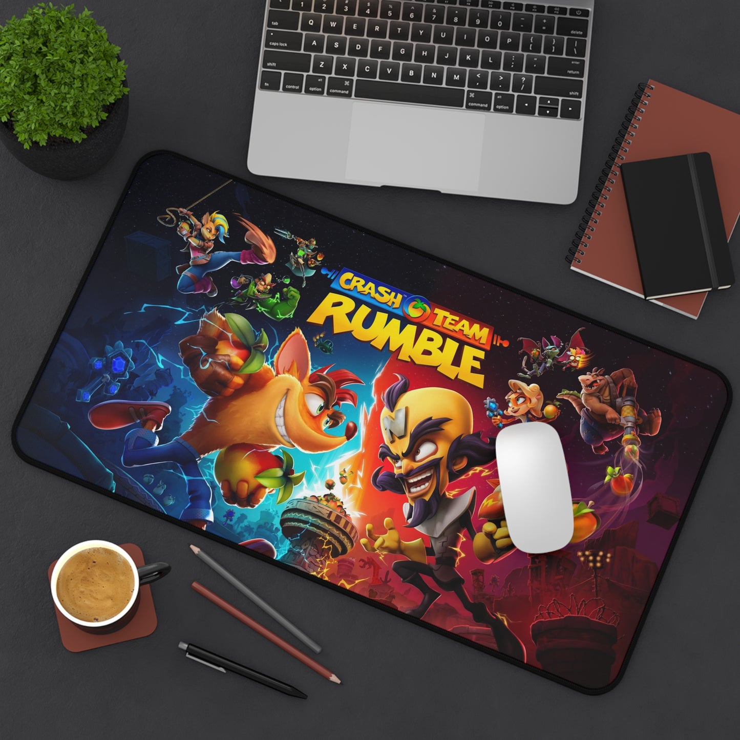 Crash Team Rumble Mousepad - XXL Gaming Desk Mat - Non Slip Crash Bandicoot Playmat