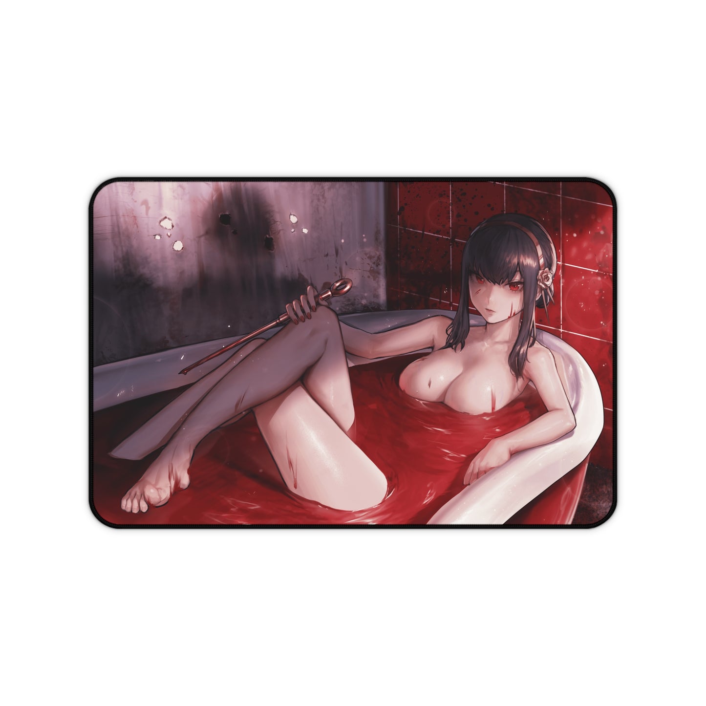 Spy x Family Yor Briar Nude bloody Bath Desk Mat - Non Slip Mousepad - Sexy Girl Playmat