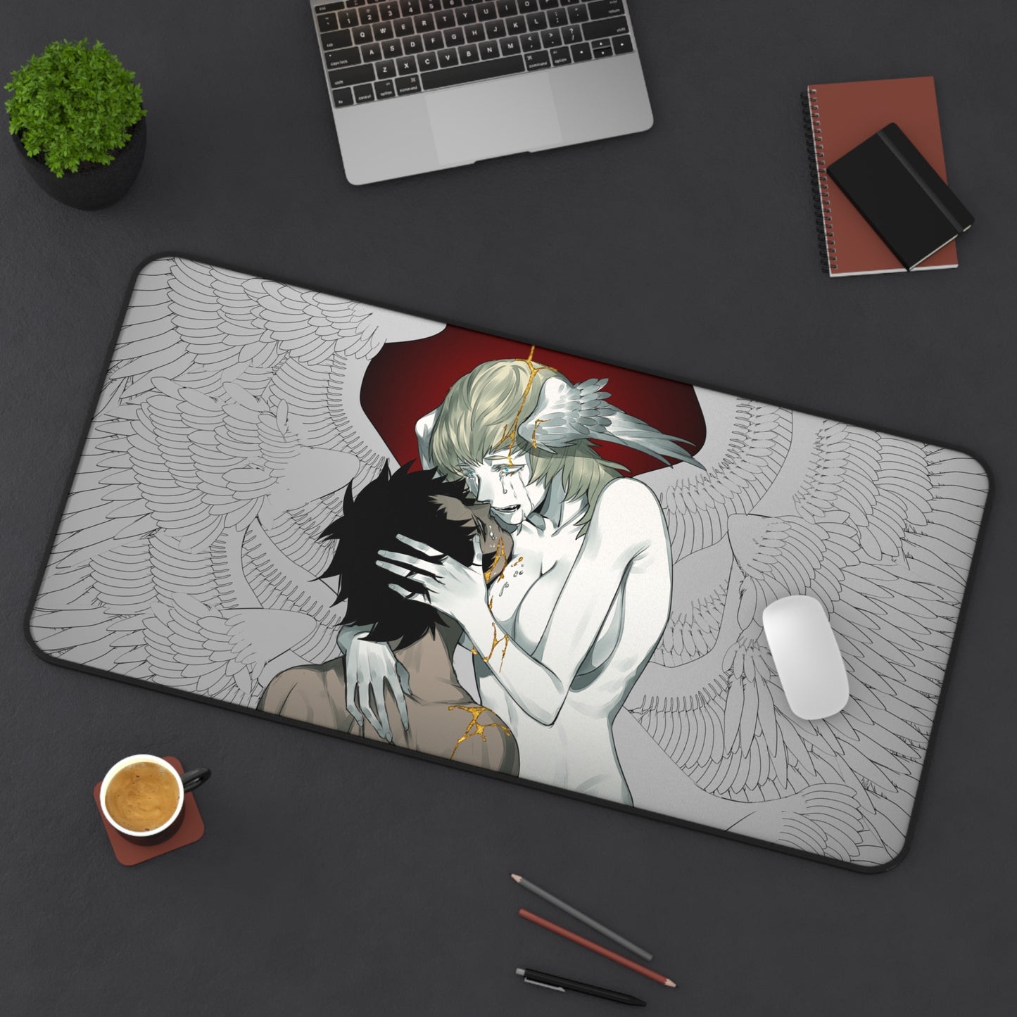 Devilman Crybaby Desk Mat - Akira and Satan Lovers - XXL Anime Mousepad - Manga Desk Pad