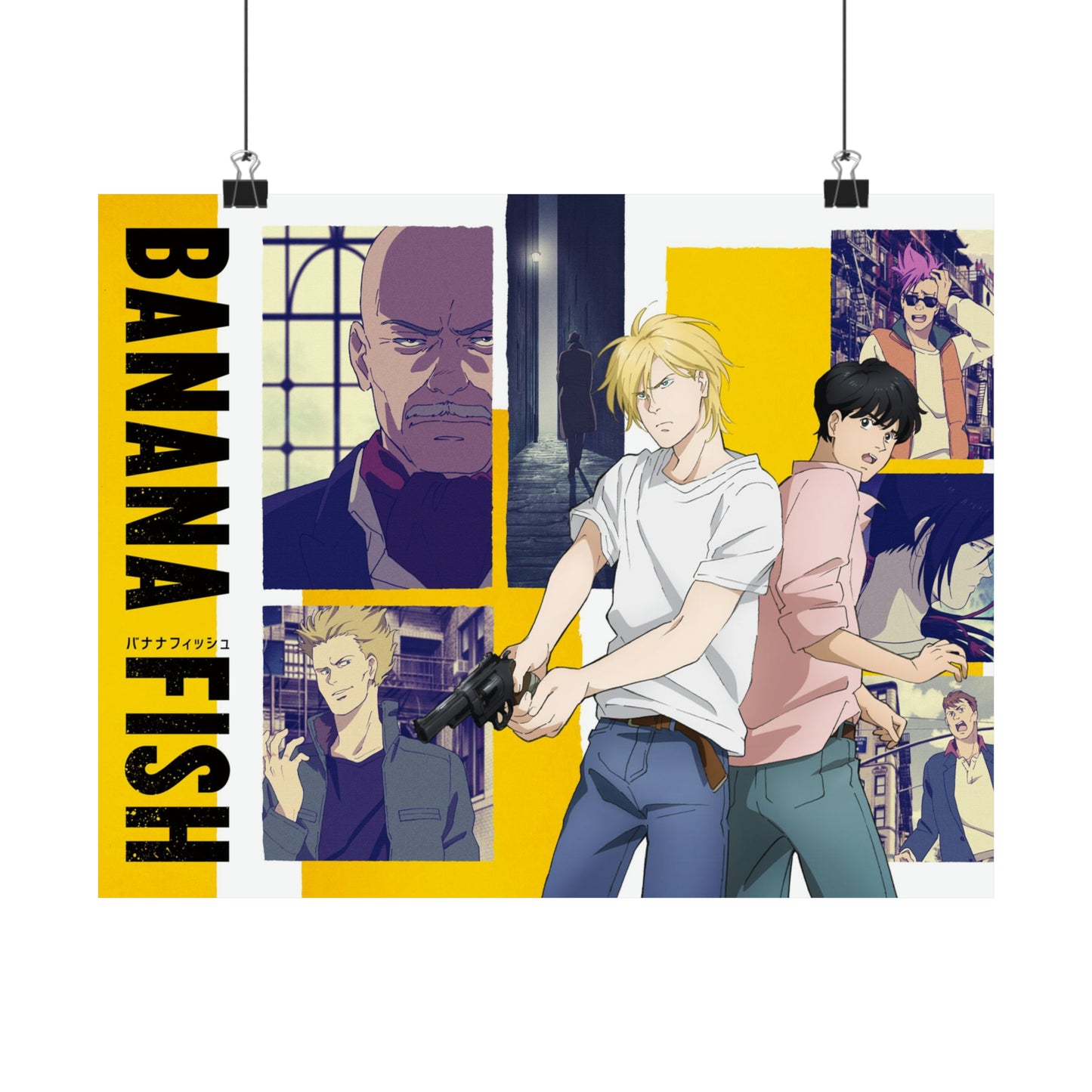 Banana Fish Print Poster - Manga Wall Decor - Premium Anime Horizontal Poster - Ash Lynx and Eiji Okumura