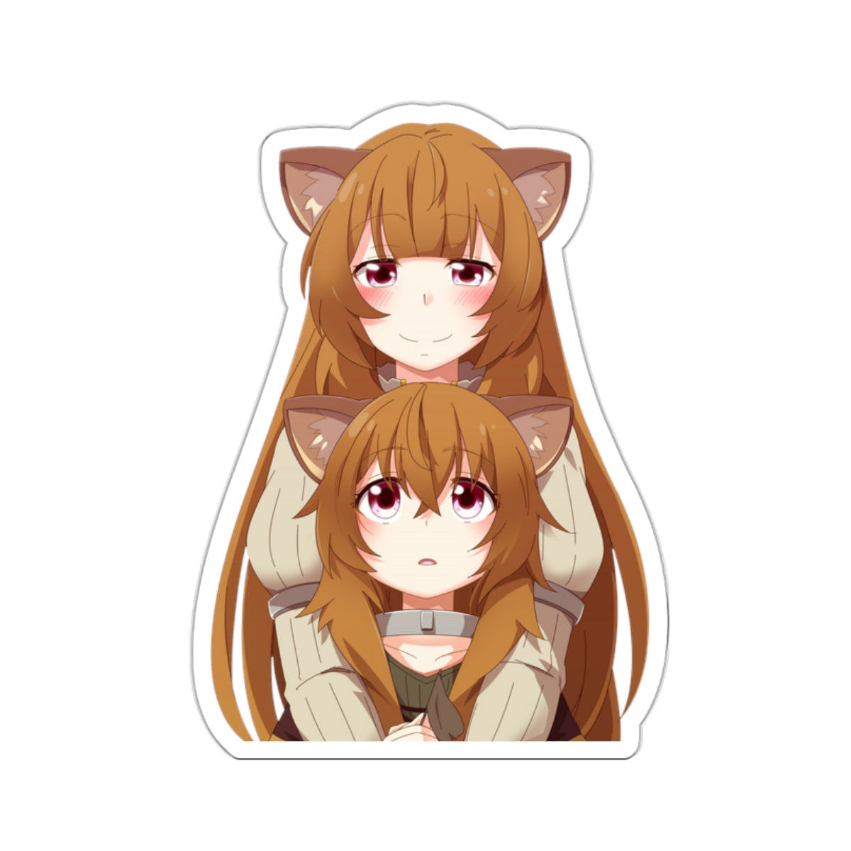 Autocollant imperméable The Rising of the Shield Hero - Autocollant en vinyle Anime Raphtalia et Chibi Raphtalia - Autocollant pour pare-chocs de voiture - Autocollant pour ordinateur portable