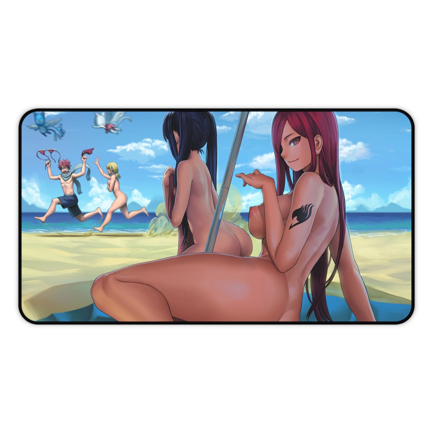 Fairy Tail Ecchi Mousepad - Nude Erza Scarlet And Friends - Large Desk Mat - MTG Playmat